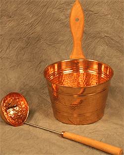 Copper Bucket and Ladle